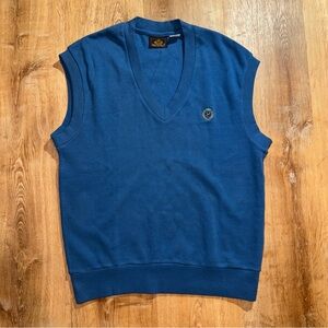 Vtg Sedgefield Mens Sweater-Vest Sz M Blue Preppy College Golf Sweater V-Neck